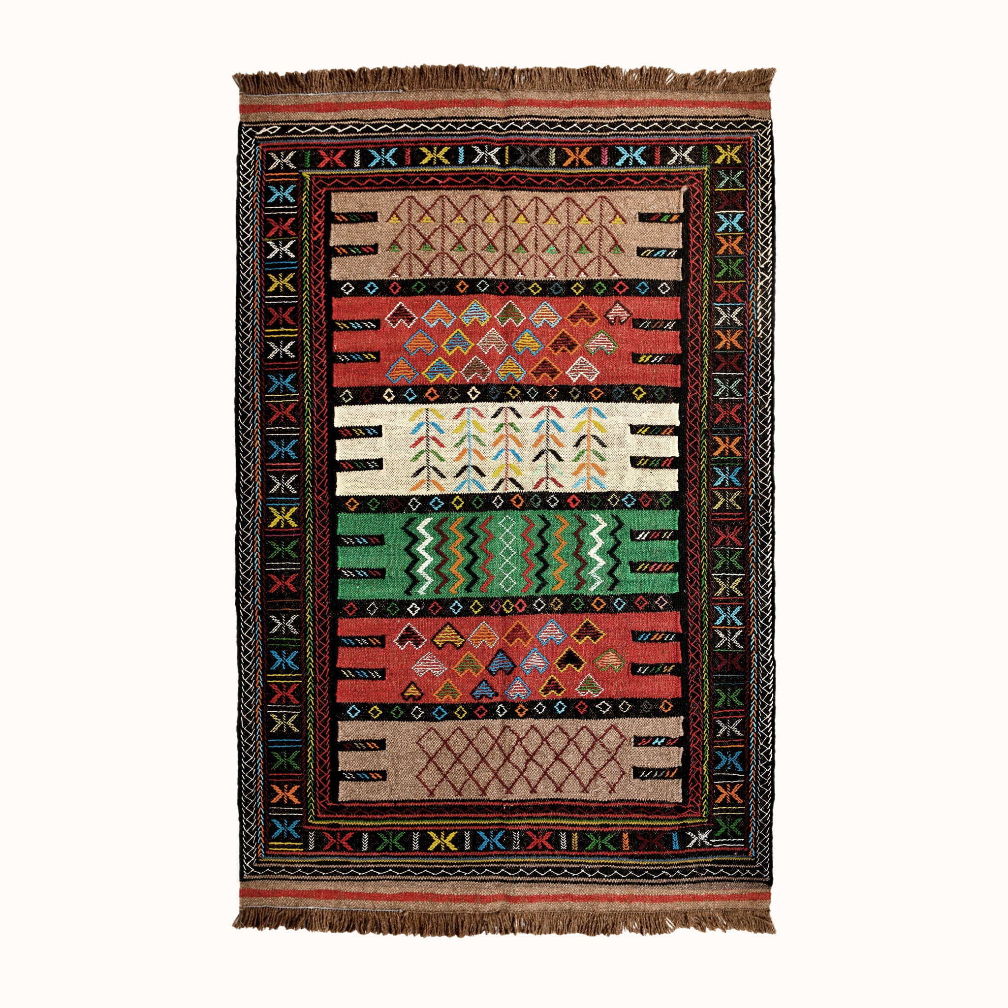 4x6 hand-knotted kilim flatweave vintage rug, for your living room, bedroom and dining room