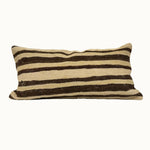 12x24 striped vintage kilim pillow with brown and beige pattern