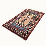 Menemen hand-knotted vintage wool rug (2'11" x 4'6")