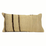 12x24 vintage beige kilim pillow with brown stripes
