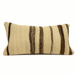 12x24 vintage beige kilim pillow with brown stripes