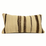 12x24 vintage beige kilim pillow with brown stripes