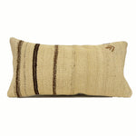 12x24 vintage beige kilim pillow with brown stripes