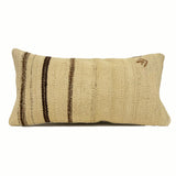 12x24 vintage beige kilim pillow with brown stripes