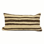 12x24 striped vintage kilim pillow with brown and beige pattern