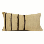 12x24 vintage beige kilim pillow with brown stripes