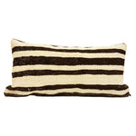 12x24 striped vintage kilim pillow with brown and beige pattern
