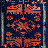 Odamish hand-knotted vintage mini wool rug (2’ x 3'8”)