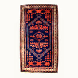 2x4 hand-knotted vintage mini wool rug, for your kitchen, hallway and bathroom