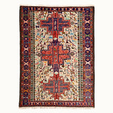 3x5 hand-knotted vintage silk persian rug for living room and kitchen