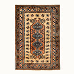 4x5 hand-knotted vintage wool rug perfect for your living room, bedroom and kitchen