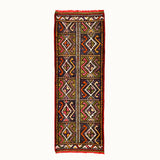 Chumra hand-knotted vintage mini kilim rug (1'4” x 3'6")