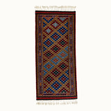 3x7 hand-knotted kilim flatweave vintage runner rug, for your hallway, entryway, kitchen and bedroom