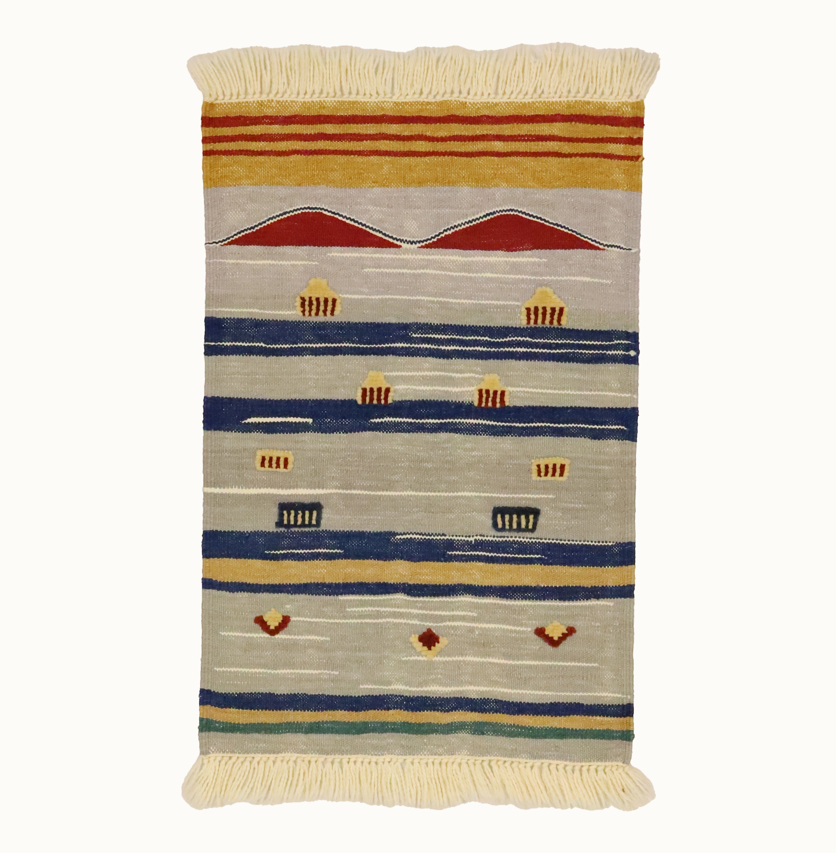 Red Peaks kids rug made from natural wool, perfect for nursery, playroom, and children's room decor.