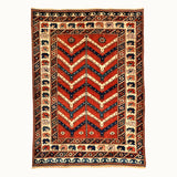 4x5 hand-knotted vintage wool rug, collector's item for your living room, bed room and kitchen