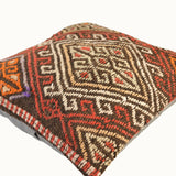 Vintage Turkish kilim pillow (18” x 18”)