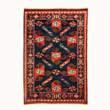 Beyoba hand-knotted vintage wool rug (4'3" x 6'2")