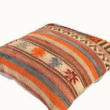 Vintage Turkish kilim pillow (18” x 18”)