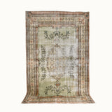 7x11 hand-knotted vintage area rug for living room, bedroom and dinning room.