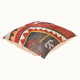 Vintage Turkish kilim pillow (16” x 16”)