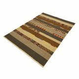 Edremit handwoven kilim flatweave vintage rug (5'9" x 8'1")