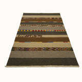 Edremit handwoven kilim flatweave vintage rug (5'9" x 8'1")