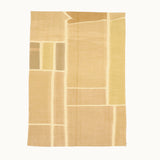 6x8 hand-knotted kilim flatweave rug. Beige area rug with geometric patterns 