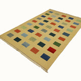 Focha Pop Squares - handwoven kilim flatweave rug (6'1" x 9'1")