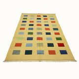 Focha Pop Squares - handwoven kilim flatweave rug (6'1" x 9'1")