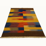 Datcha Sunset Strata - handwoven kilim flatweave rug (5'11" x 8'7")