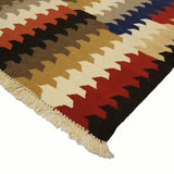 Soke Stepped Mosaic - handwoven kilim flatweave rug (5’10” x 8’11”)