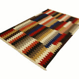 Soke Stepped Mosaic - handwoven kilim flatweave rug (5’10” x 8’11”)