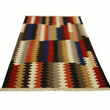 Soke Stepped Mosaic - handwoven kilim flatweave rug (5’10” x 8’11”)