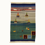 Lake Camp kids rug made from natural wool, perfect for nursery, playroom, and children's room decor.