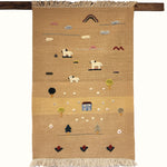 Puppy Meadow kids rug made from natural wool, perfect for nursery, playroom, and children's room decor.
