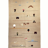 Meadow Friends kids rug made from natural wool, perfect for nursery, playroom, and children's room decor.