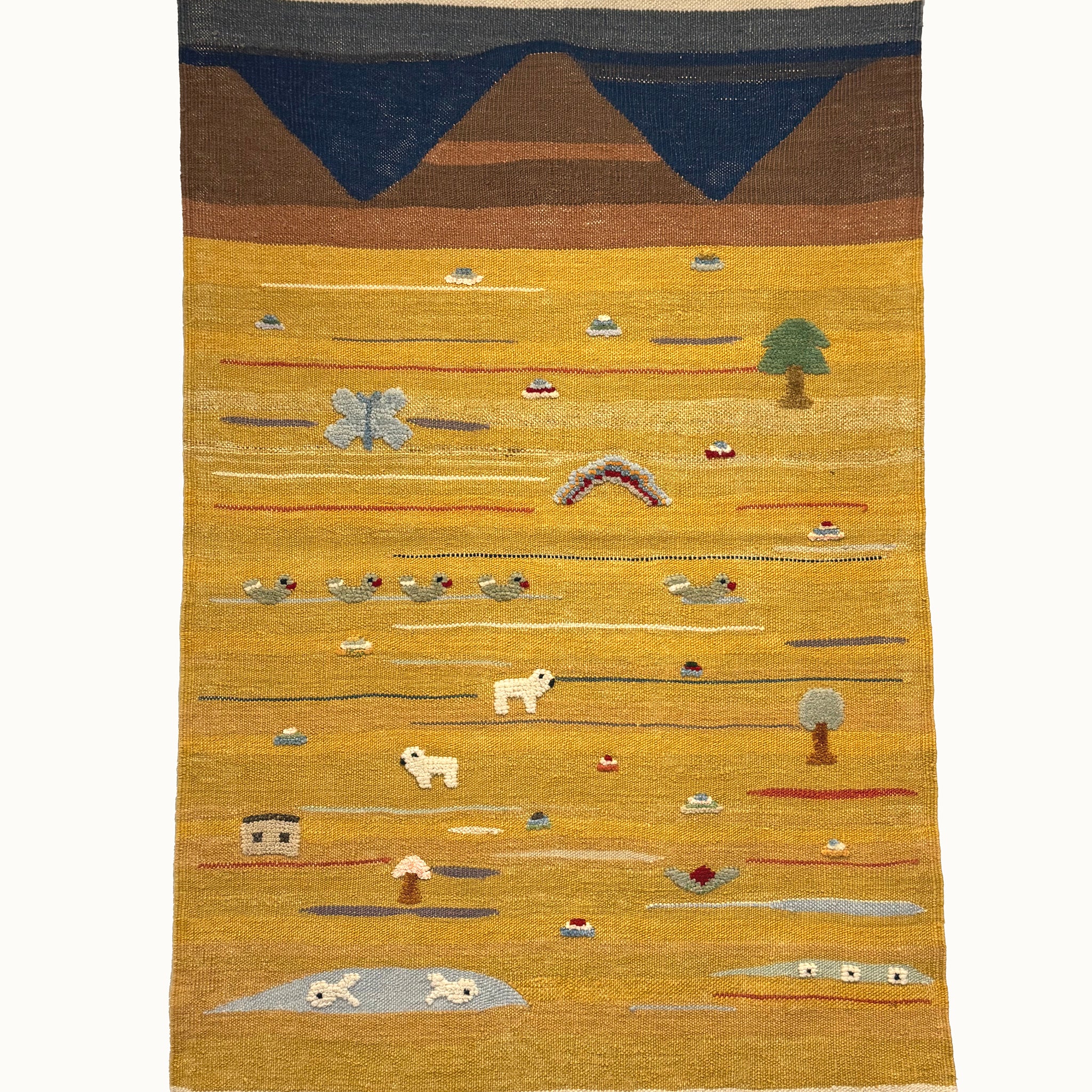 Golden Valley kids rug made from natural wool, perfect for nursery, playroom, and children's room decor.
