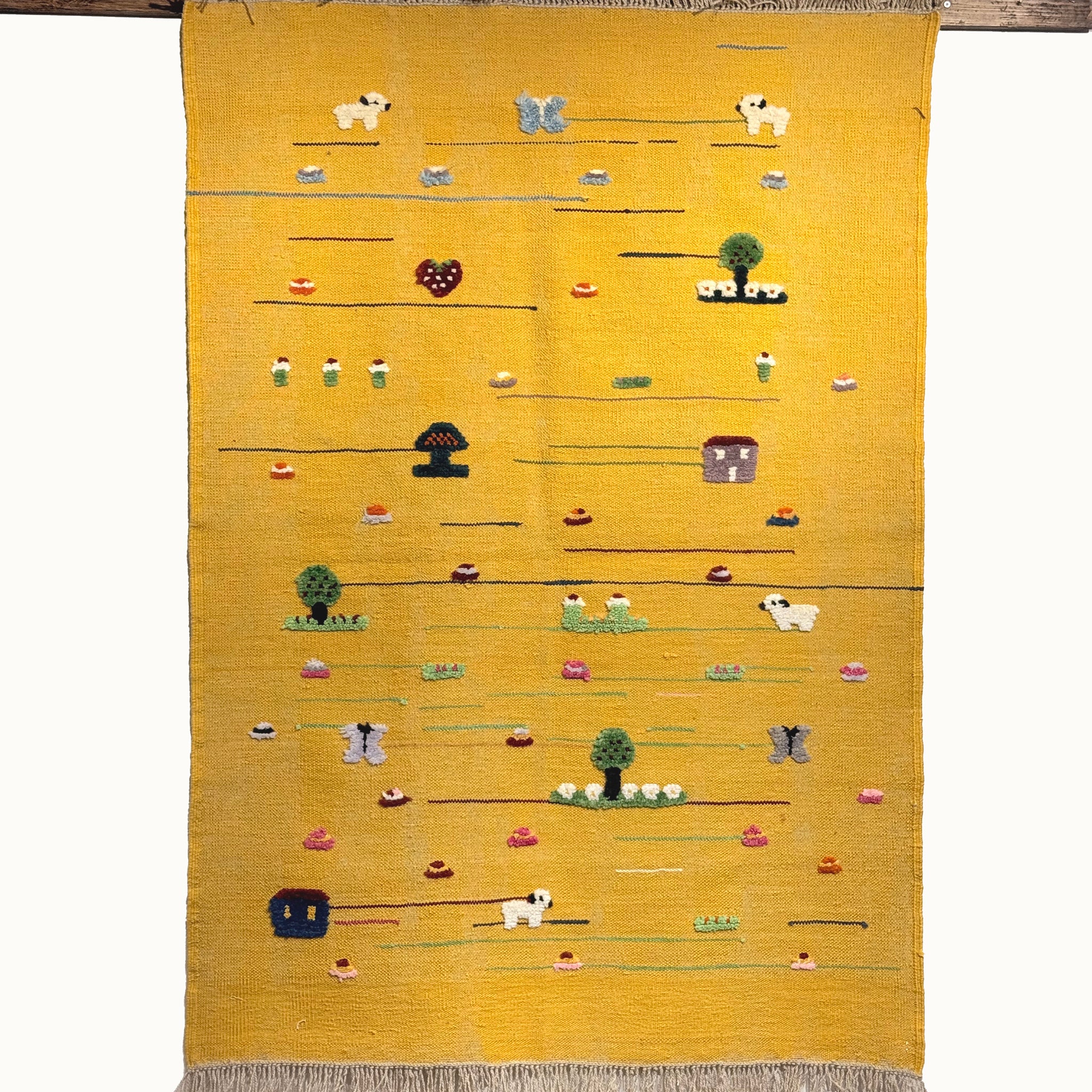 Buttercup Trail kids rug made from natural wool, perfect for nursery, playroom, and children's room decor.
