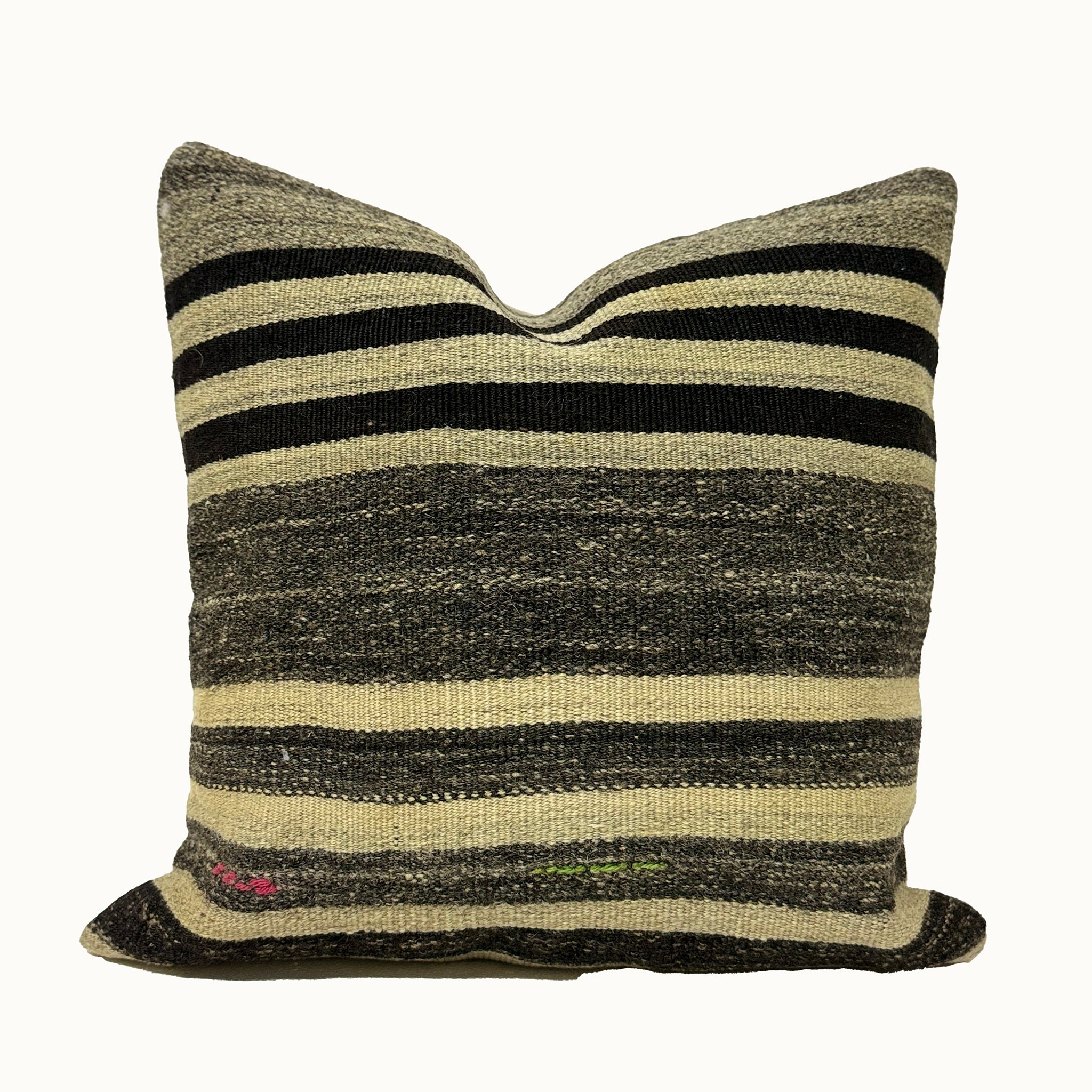 Vintage Turkish Kilim Pillow 18” x 18”

