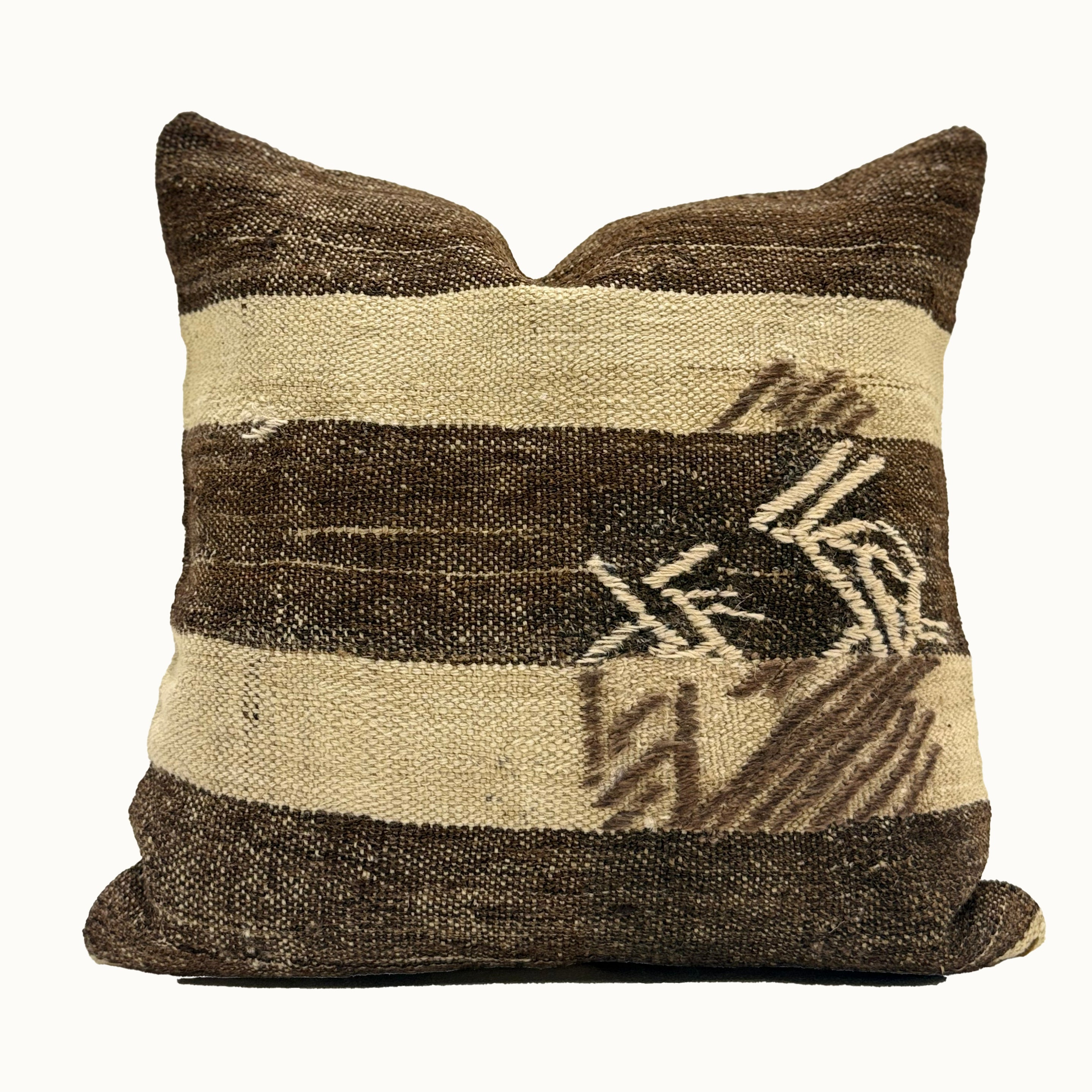 Vintage Turkish Kilim Pillow 18” x 18”