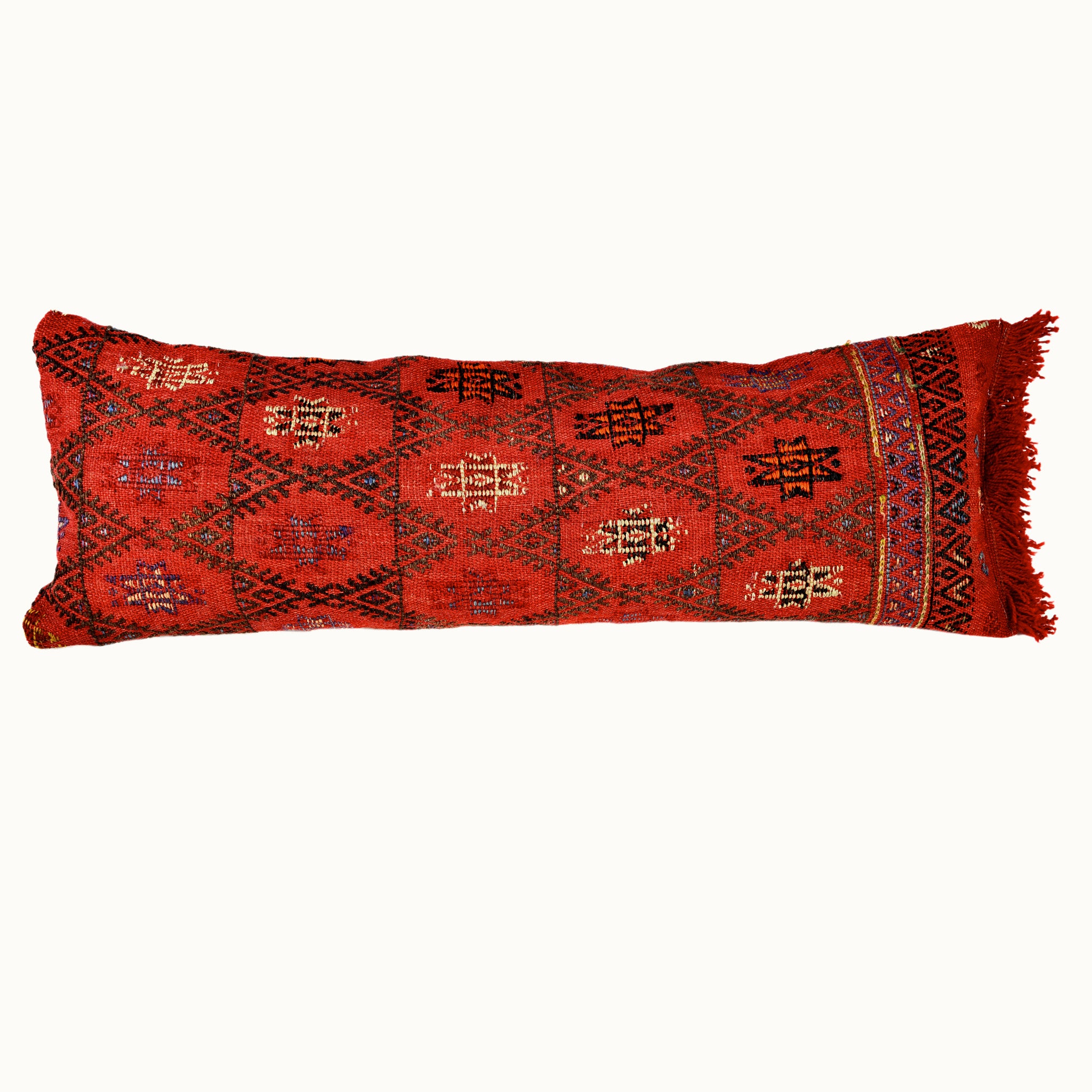 28x10 Vintage Turkish kilim lumbar pillow