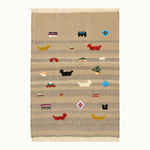 Doodle Dogs kids rug made from natural wool, perfect for nursery, playroom, and children's room decor.