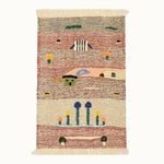 Mushroom Path kids rug made from natural wool, perfect for nursery, playroom, and children's room decor.