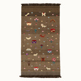 Village Bloom kids rug made from natural wool, perfect for nursery, playroom, and children's room decor.