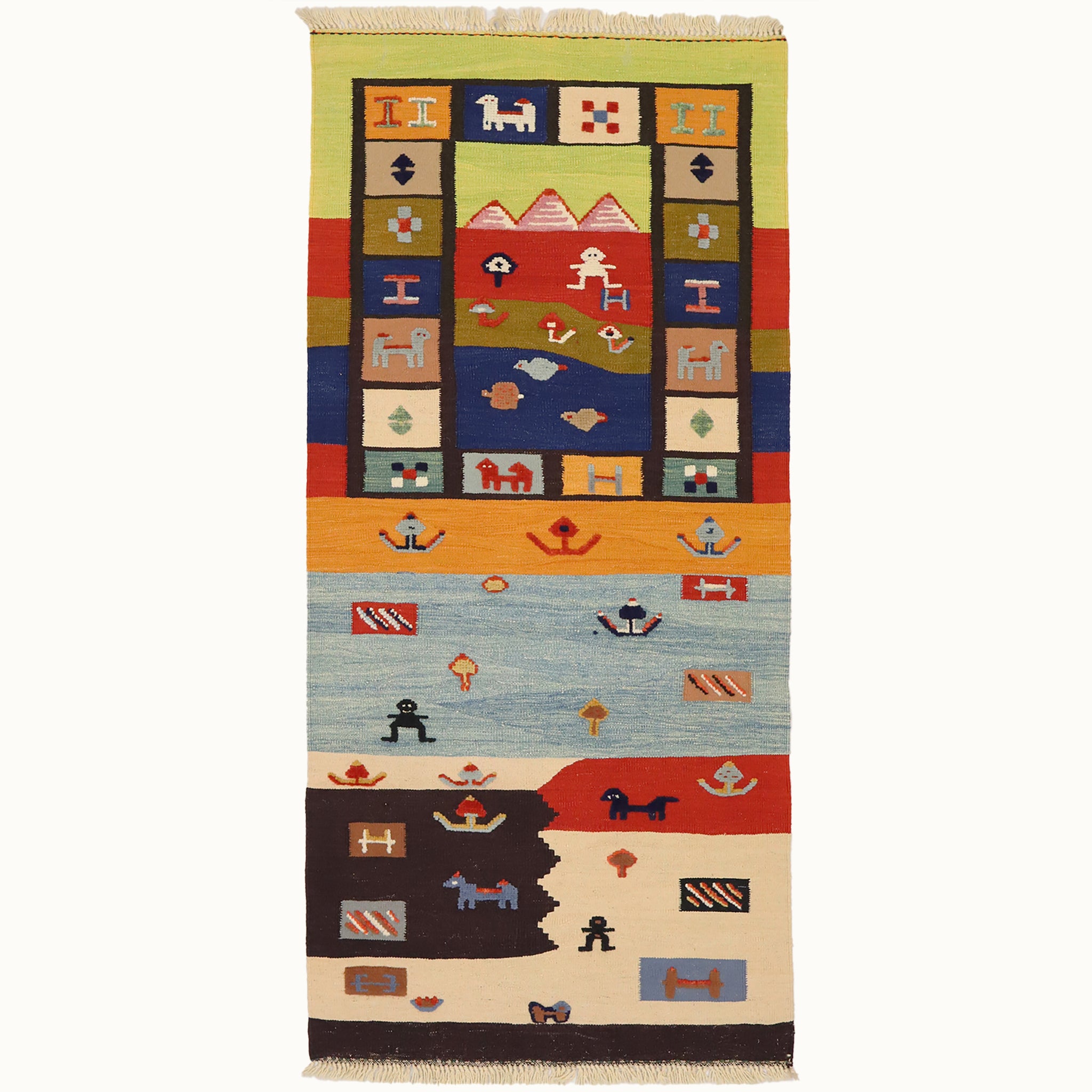 Wonder Road kids rug made from natural wool, perfect for nursery, playroom, and children's room decor.