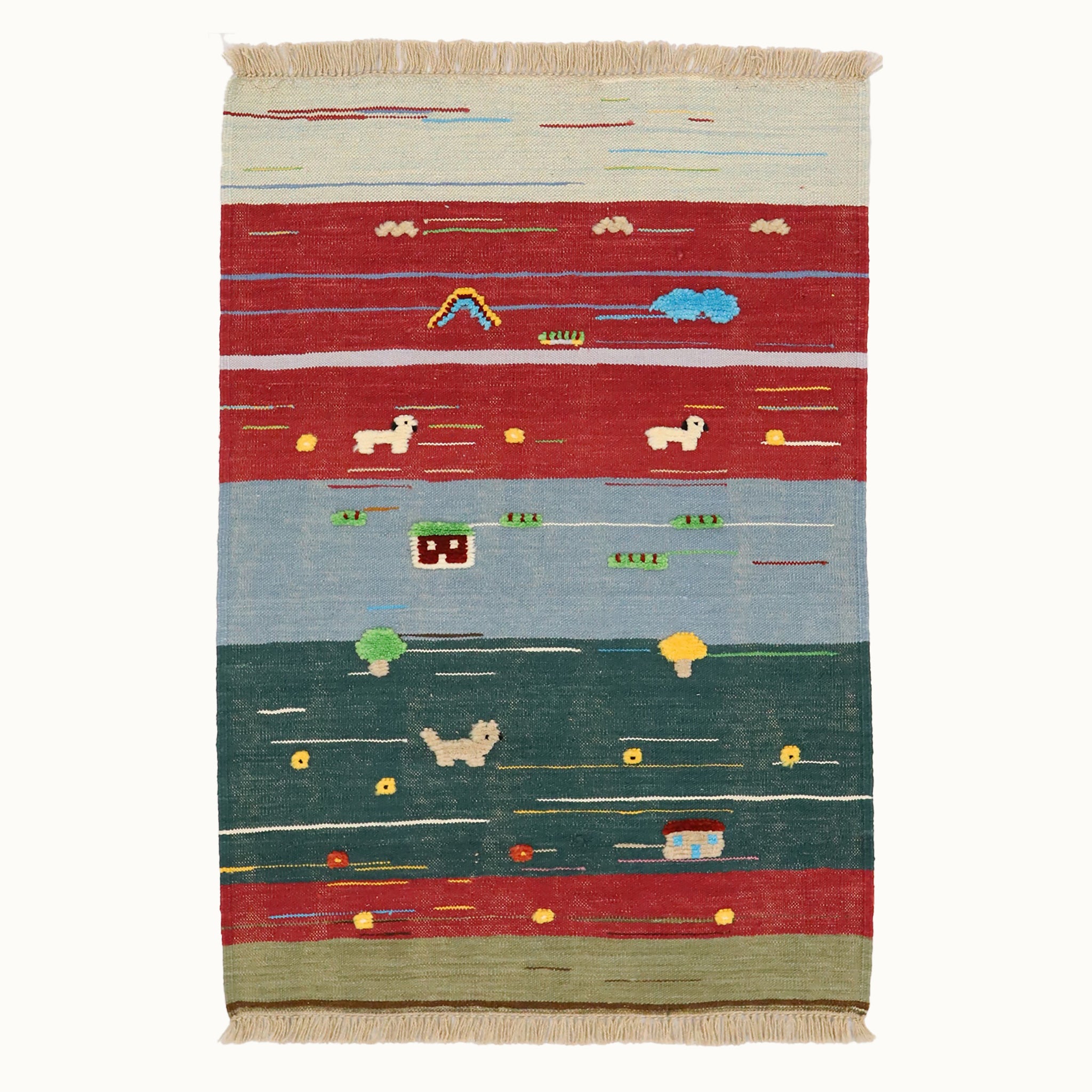 Woolly Way kids rug made from natural wool, perfect for nursery, playroom, and children's room decor.
